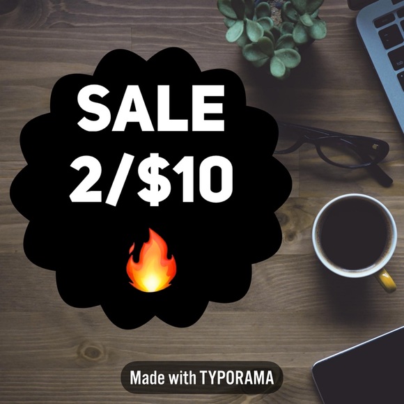 2/$10 Sale. All items with 🔥fire emoji is 2/$10 when bundled together. - Picture 1 of 1